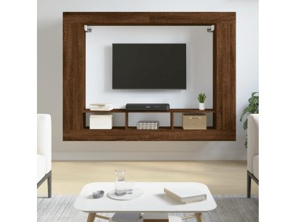 TV skříňka hnědý dub 152 x 22 x 113 cm kompozitní dřevo 833729