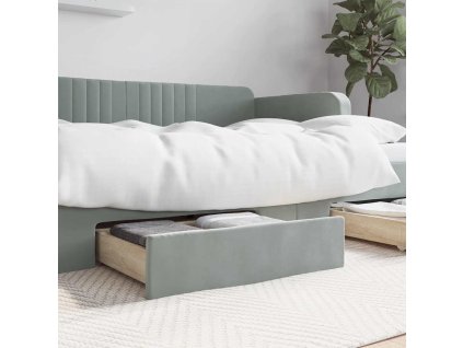 Zásuvky pod postel 2 ks světle šedé kompozitní dřevo a samet 833916