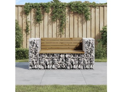 Zahradní lavice gabionový design 143x71x65,5 cm borové dřevo 834379