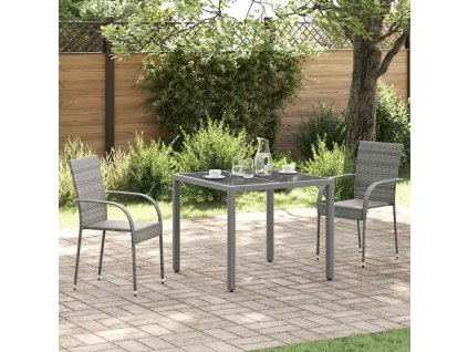 Stohovatelné zahradní židle 2 ks šedé polyratan 46464