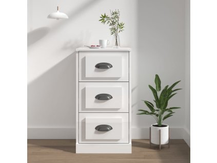 Příborník bílý s vysokým leskem 36x35,5x67,5cm kompozitní dřevo 816218