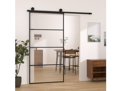 Posuvné dveře s kováním 102,5 x 205 cm ESG sklo a hliník 3152150