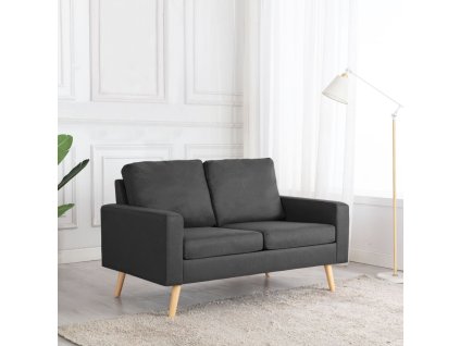 2místná pohovka tmavě šedá textil 288704