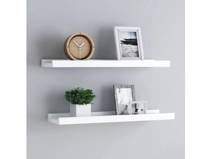 Poličky na zarámované obrázky 2 ks bílé 60 x 9 x 3 cm MDF 323929