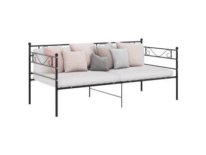 Rám postele bez matrace černý kov 90 x 200 cm 324767