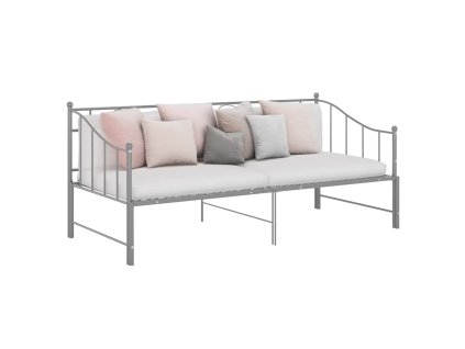 Rám vysouvací postele/pohovky šedý kovový 90 x 200 cm 324778