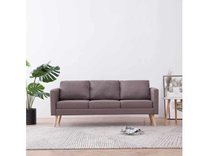 3místná pohovka textilní čalounění hnědošedá 281366