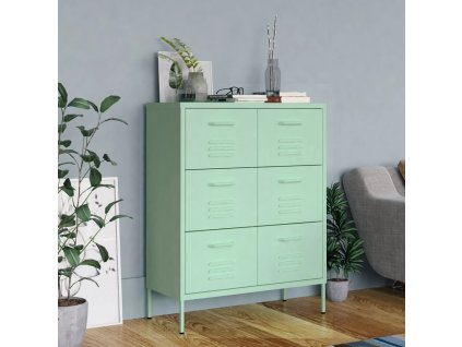 Zásuvková skříň mátová 80 x 35 x 101,5 cm ocel 336149