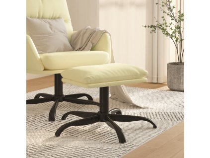 Podnožka krémová 60x60x36 cm umělá kůže 341590