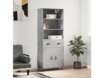 Skříň highboard betonově šedá 69,5x34x180 cm kompozitní dřevo 3200493