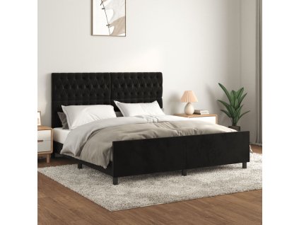 Rám postele s čelem černý 180x200 cm samet 3125954