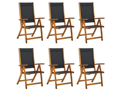 Skládací zahradní židle 6 ks masivní akáciové dřevo a textilen 3120455