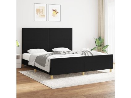 Rám postele bez matrace černý 180 x 200 cm textil 3124913