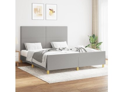 Rám postele bez matrace světle šedý 160 x 200 cm textil 3124903