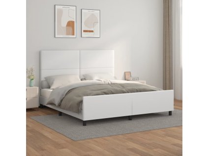 Rám postele s čelem bílý 180x200 cm umělá kůže 3125464