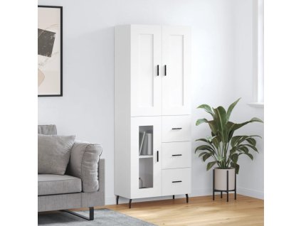 Skříň highboard bílá 69,5 x 34 x 180 cm kompozitní dřevo 3199953