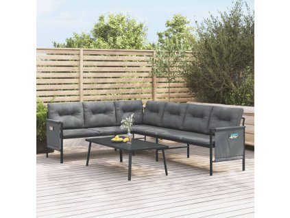 2dílná zahradní sedací souprava antracitová ocel 3187261