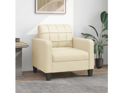 Křeslo krémové 60 cm umělá kůže 359108