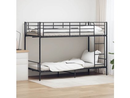 Poschoďová postel černá kov 90 x 200 cm 287910