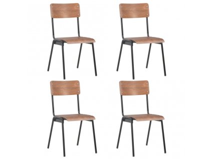 Jídelní židle 4 ks hnědé masivní překližka ocel 280085