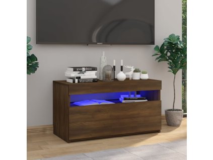 TV skříňka s LED osvětlením hnědý dub 75 x 35 x 40 cm 815127