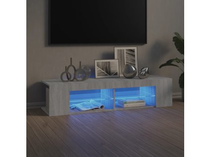 TV skříňka s LED osvětlením šedá sonoma 135 x 39 x 30 cm 815694