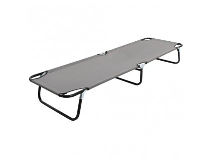 Skládací opalovací lehátko šedé ocel 47757