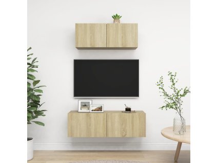 2dílný set TV skříněk dub sonoma kompozitní dřevo 3079017