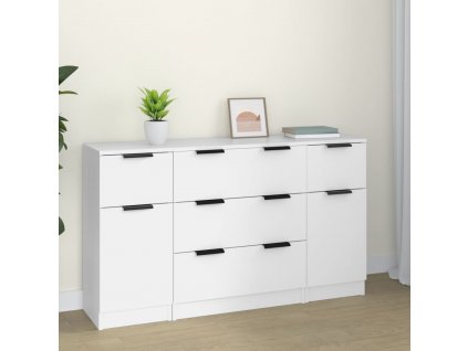 3dílná sada příborníků bílá kompozitní dřevo 3115820