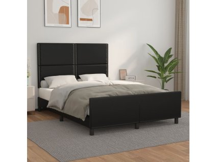 Rám postele s čelem černý 140x190 cm umělá kůže 3125506