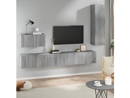 4dílný set TV skříněk šedý sonoma kompozitní dřevo 3114332