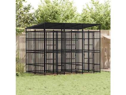 Venkovní psí kotec se střechou ocel 5,53 m² 3097948