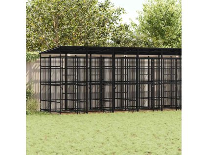 Venkovní psí kotec se střechou ocel 18,43 m² 3097955