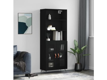 Skříň highboard černá 69,5 x 34 x 180 cm kompozitní dřevo 3189286