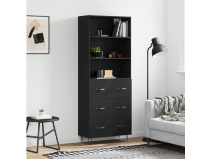 Skříň highboard černá 69,5 x 34 x 180 cm kompozitní dřevo 3189374