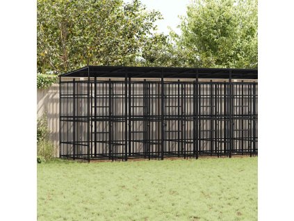 Venkovní psí kotec se střechou ocel 16,59 m² 3097954