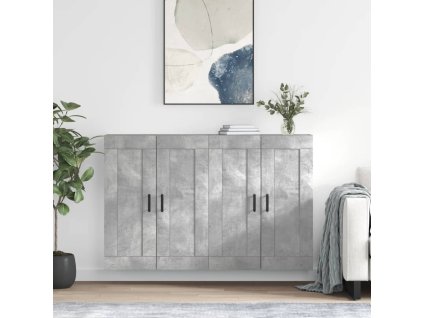 Nástěnné skříňky 2 ks betonově šedé kompozitní dřevo 3198029