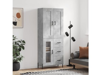 Skříň highboard betonově šedá 69,5x34x180 cm kompozitní dřevo 3199949