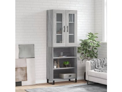 Skříň highboard šedá sonoma 69,5 x 34 x 180 cm kompozitní dřevo 3198751