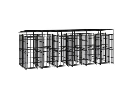 Venkovní psí kotec se střechou ocel 11,06 m² 3097951