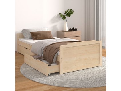 Rám postele se zásuvkami masivní borové dřevo 90 x 200 cm 322159