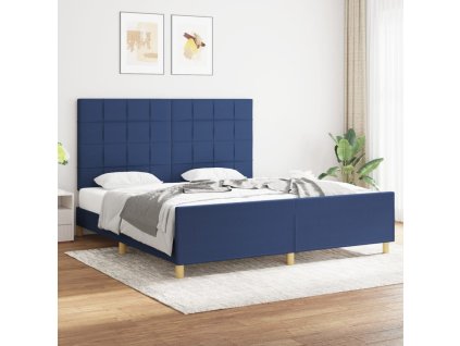 Rám postele bez matrace modrý 180 x 200 cm textil 3125079