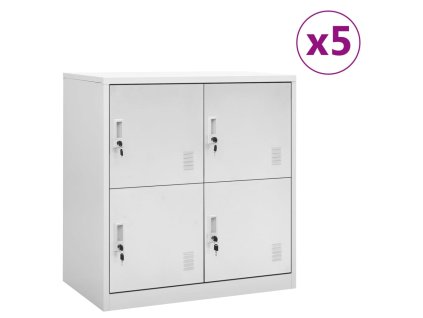 Uzamykatelné skříně 5 ks světle šedé 90 x 45 x 92,5 cm ocel 3095227