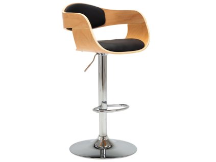 Barová židle černá ohýbané dřevo a umělá kůže 283121