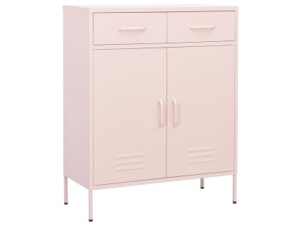 Úložná skříň růžová 80 x 35 x 101,5 cm ocel 336157
