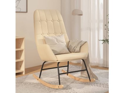 Houpací křeslo krémové textil 341255