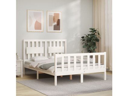 Postel bez matrace bílá 140 x 190 cm masivní borovice 3192407