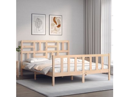 Rám postele s čelem King Size masivní dřevo 3193081