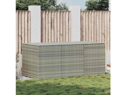 Zahradní úložný box polyratan 180 x 90 x 70 cm šedý 46479