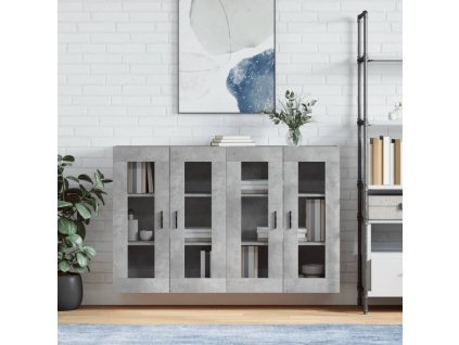 Nástěnné skříňky 2 ks betonově šedé kompozitní dřevo 3197957